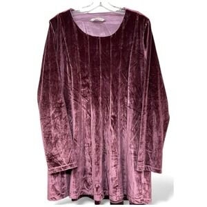 Soft Surroundings Bella‎ Rosa Velvet Tunic Top XL Mauve Pink Romantic Holiday